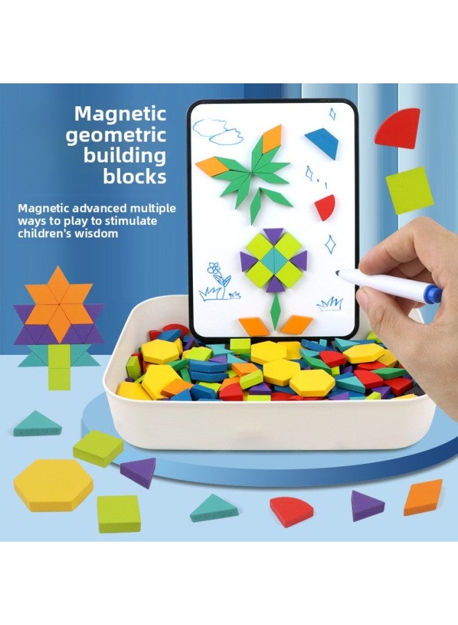 Children's Puzzle Magnetic Jigsaw Puzzle Jigsaw Puzzle Magnetic Building Blocks Jigsaw Puzzle Storage Early Education Kindergarten Gift Toys Wholesale-Color:Mirror Series 160 Pieces Of Jigsaw Puzzle - Image 2